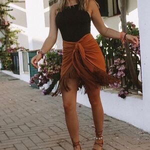 NWT Zara Fringe Mini Skirt